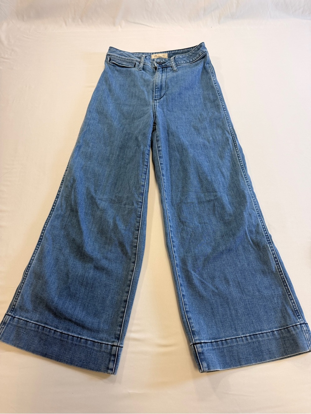 Madewell High Rise Wide Leg Crop Jeans Size 28 Light Wash Denim Culottes